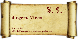 Wingert Vince névjegykártya